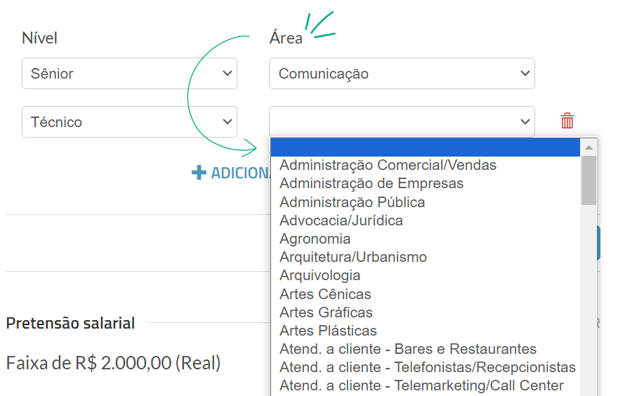 Editar Áreas Vagas.com