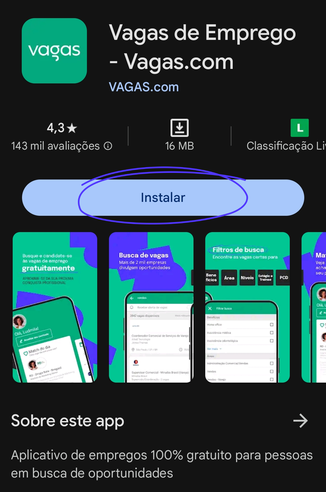 Instalar Aplicativo Vagas