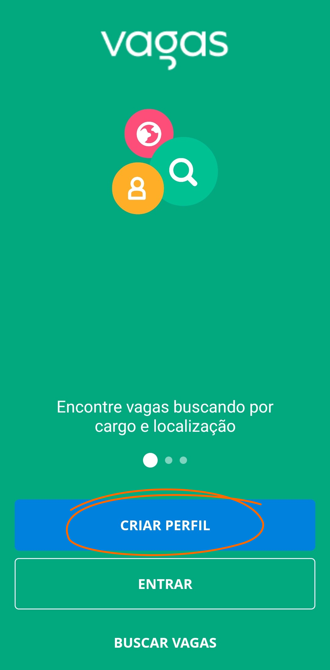 Criar Perfil App Vagas