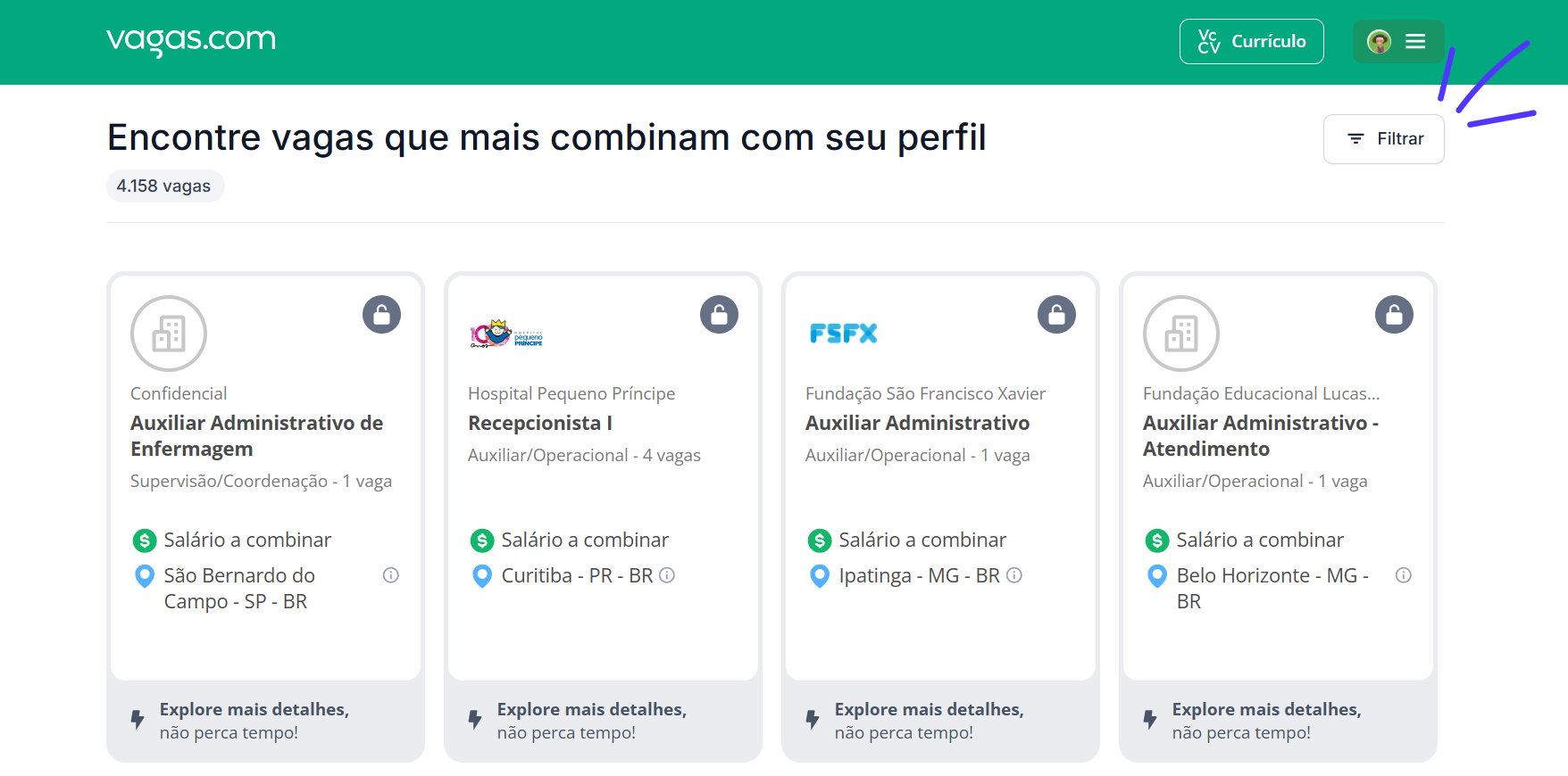 Filtrar vagas