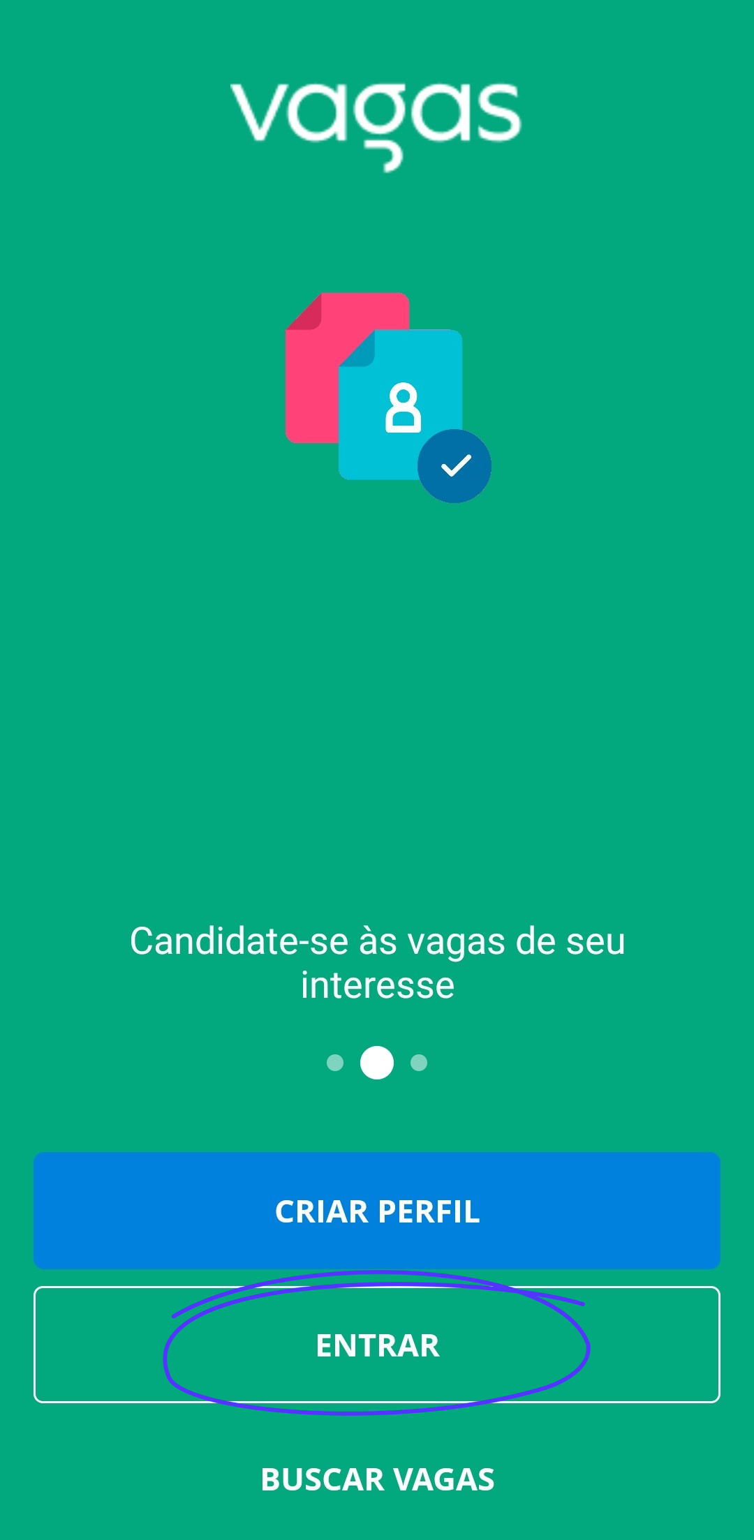 Entrar App Vagas