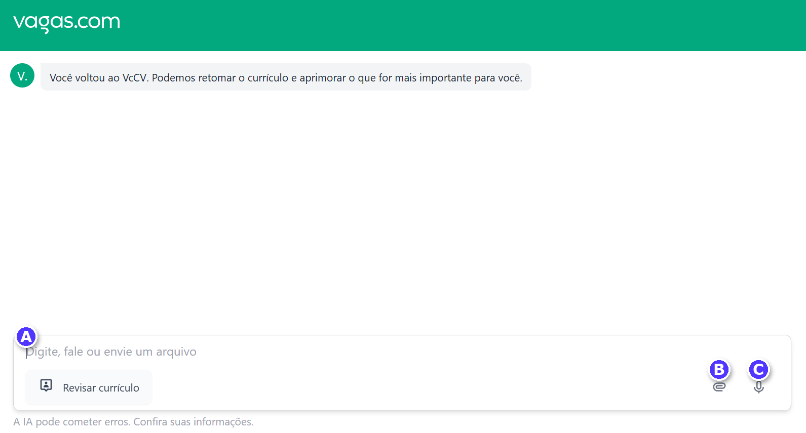 Conversar com a V.