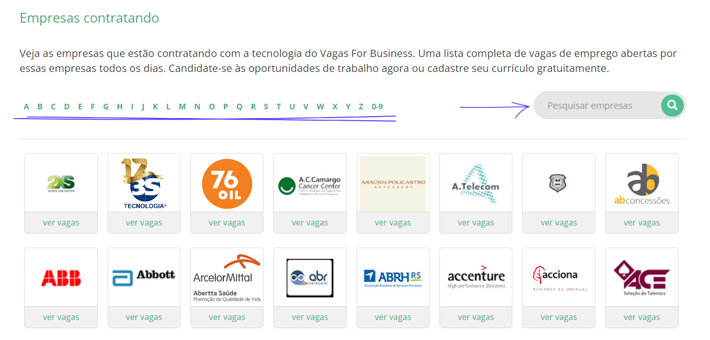 Lista Empresas Vagas.com